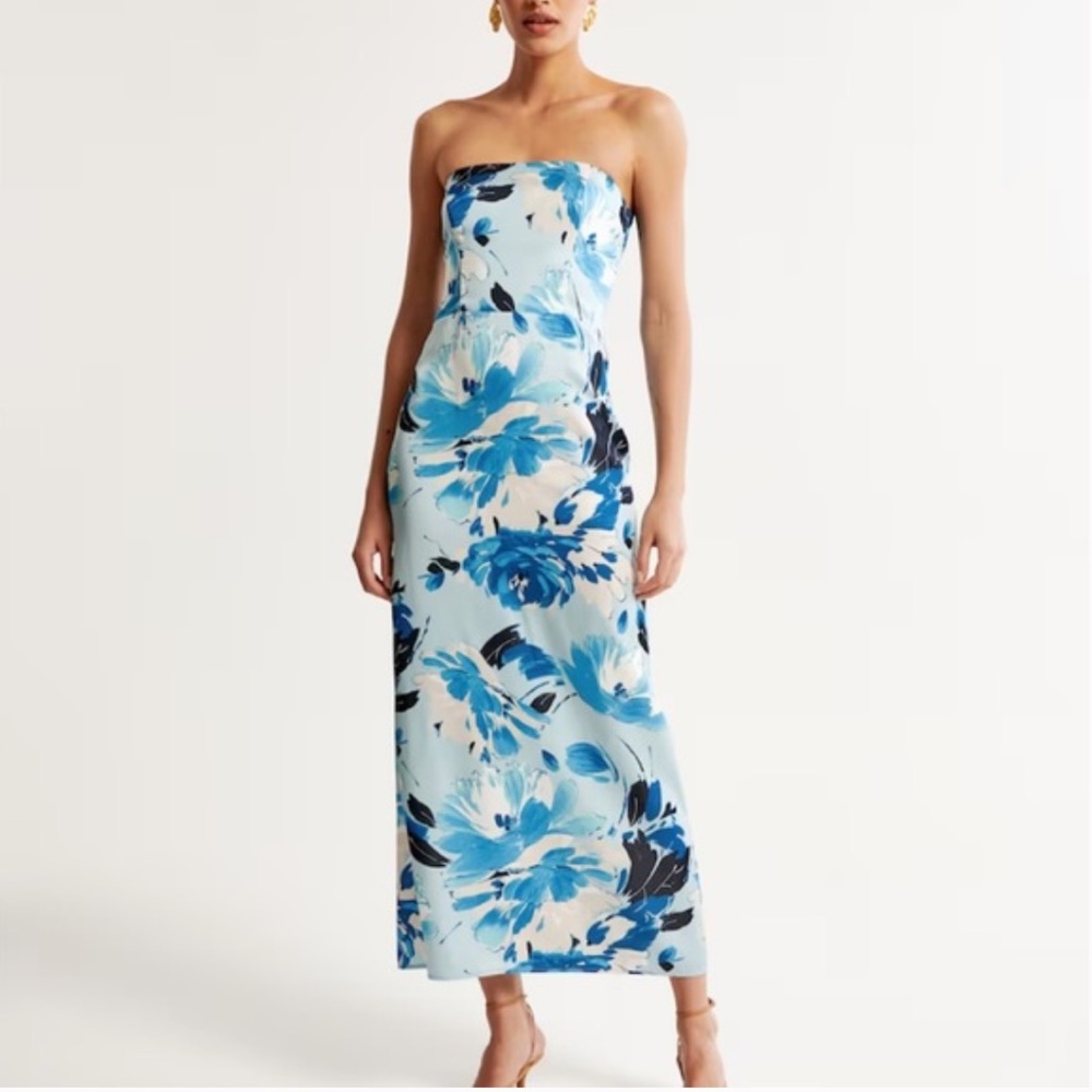 Abercrombie and Fitch Emerson Ruched Strapless Midi Size L NWT